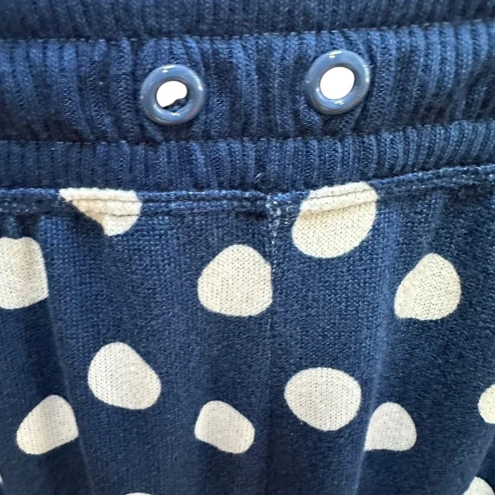 Kate Spade New York‎ Brushed Sweater Knit Long Sleeve PJ Set Blue Polka Dot SM